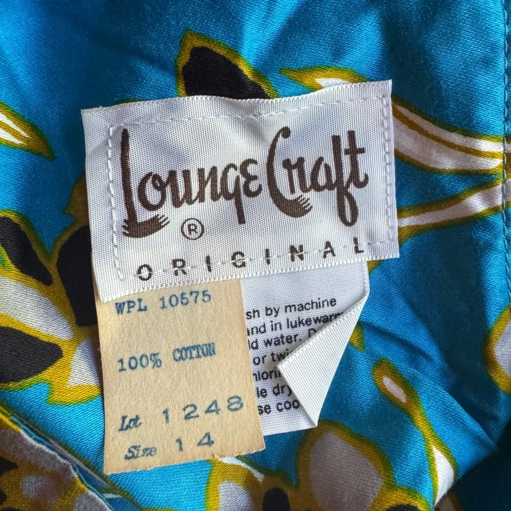 NWOT 1970s Lounge Craft, 100% Cotton, Hawaiian Inspired, Maxi‎ Dress